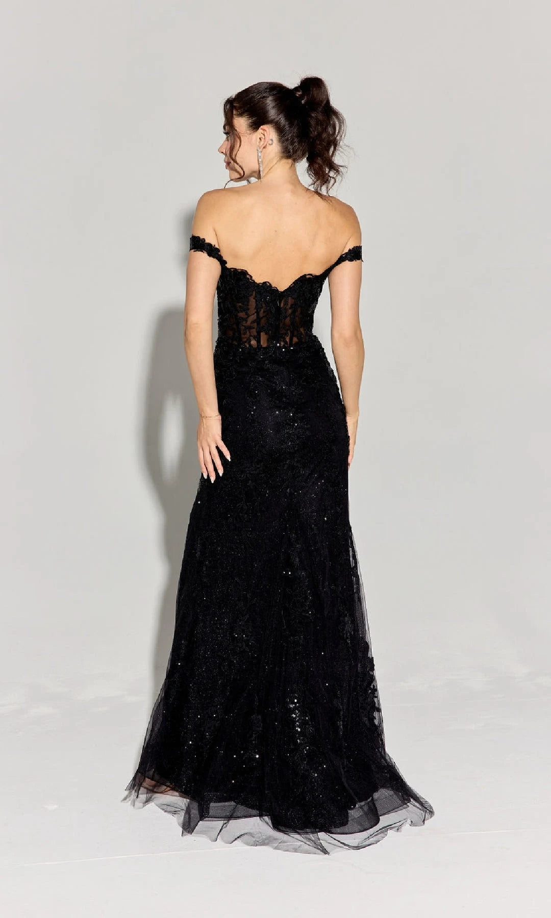 Chic Sheath Sweetheart Sleeveless Corset Slit Black Long Prom Dresses Women