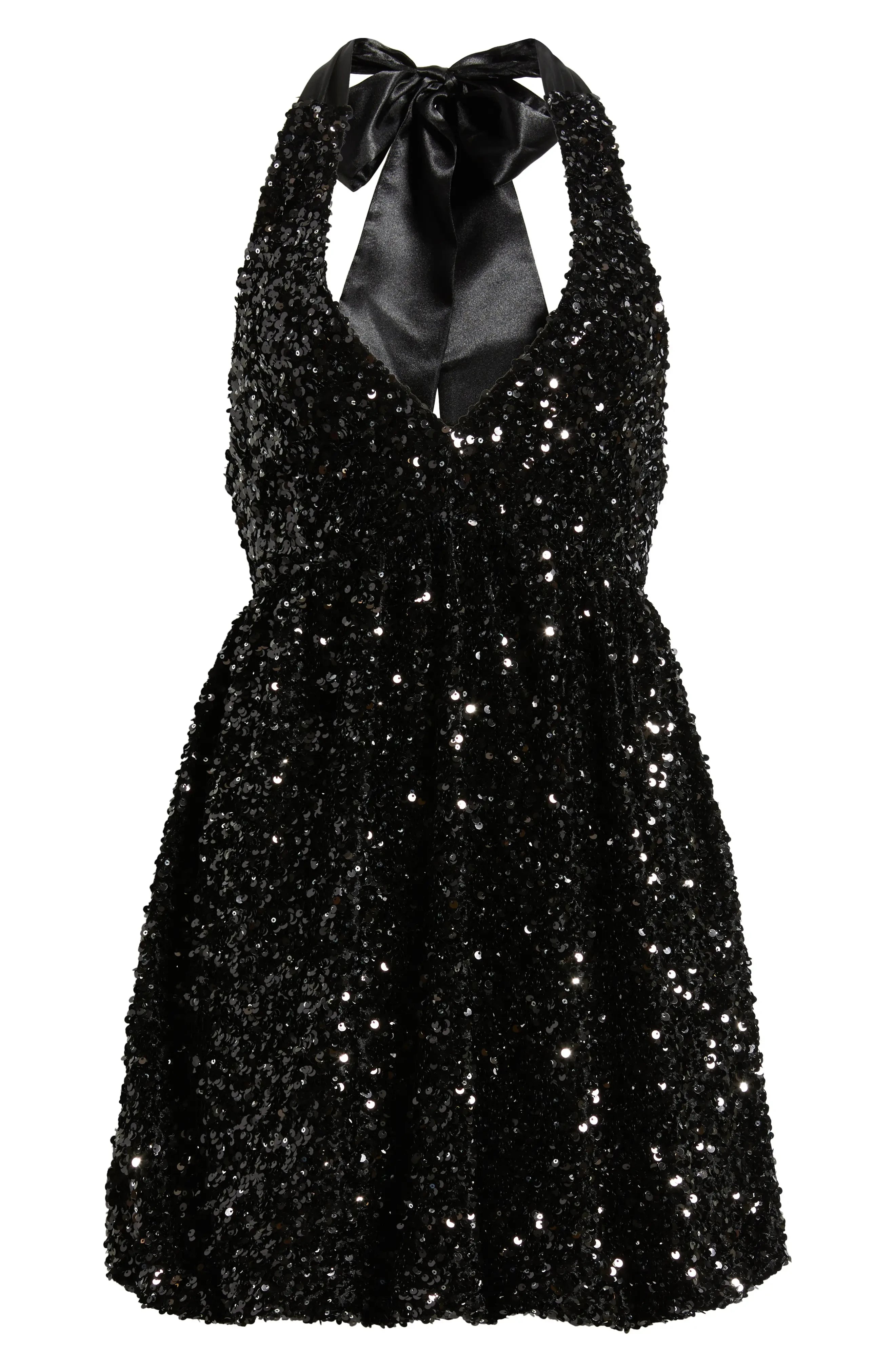 Dazzling A-Line Halter V-Neck Sleeveless Open Back Mini Homecoming Dresses with Bow Tie