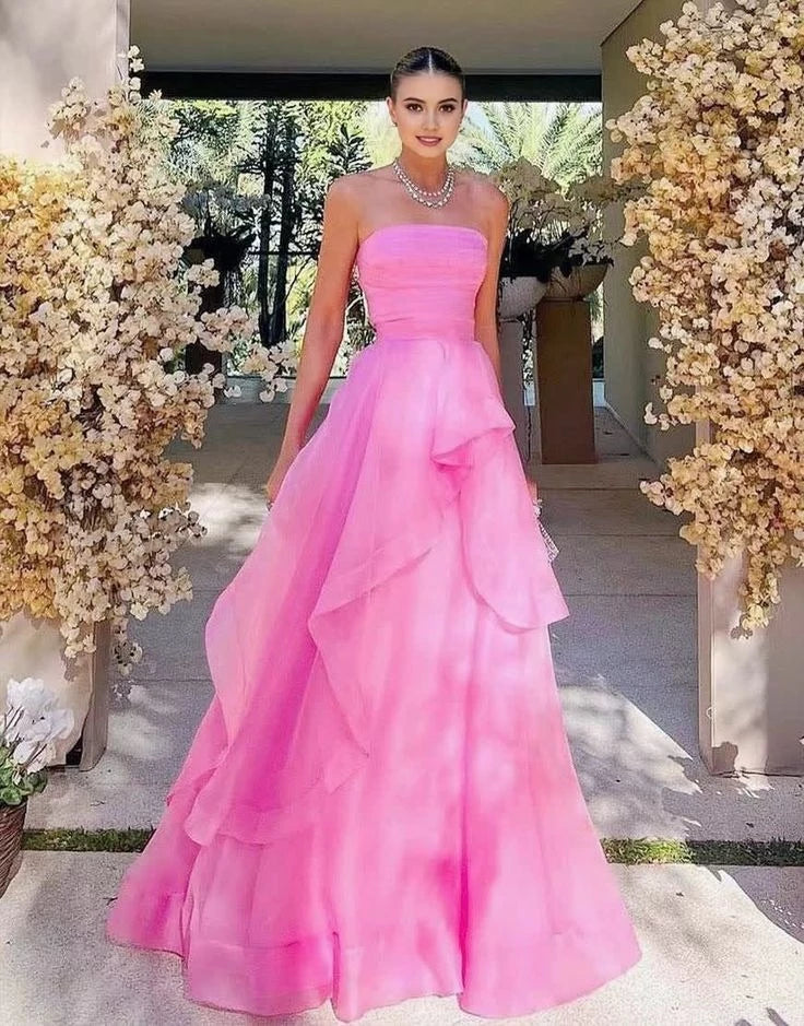 Dreamy A-Line Square Neck Sleeveless Open Back Floor Length Prom Dress