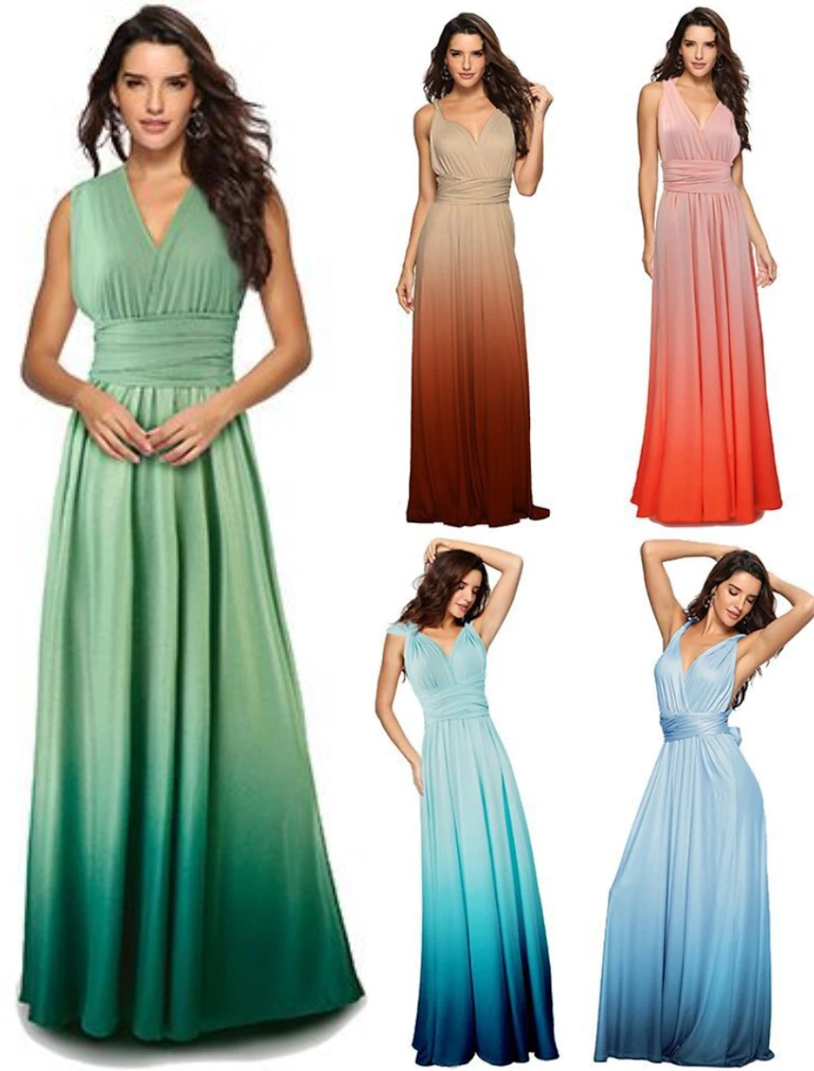 Elegant A-Line V-neck bridesmaid dress with ruching.