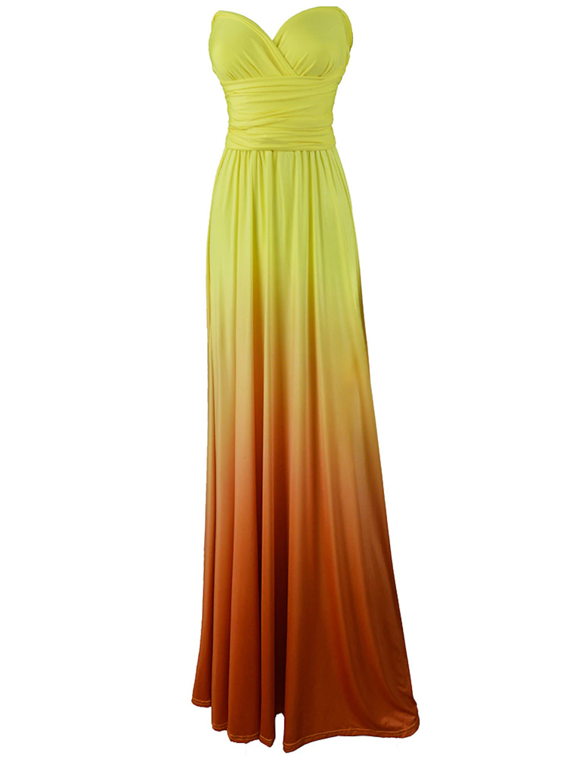 Detail of the ruching and spandex fabric on the elegant dress.