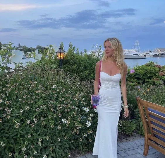 Elegant Mermaid Sweetheart Spaghetti Strap Plain Back Floor Length Formal Evening Dress