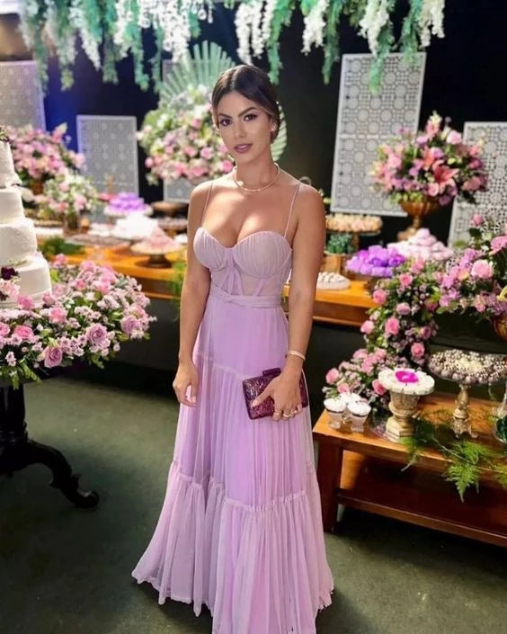 Elegant Sweetheart Spaghetti Strap Maxi Prom Dress For Formal Prom Dress