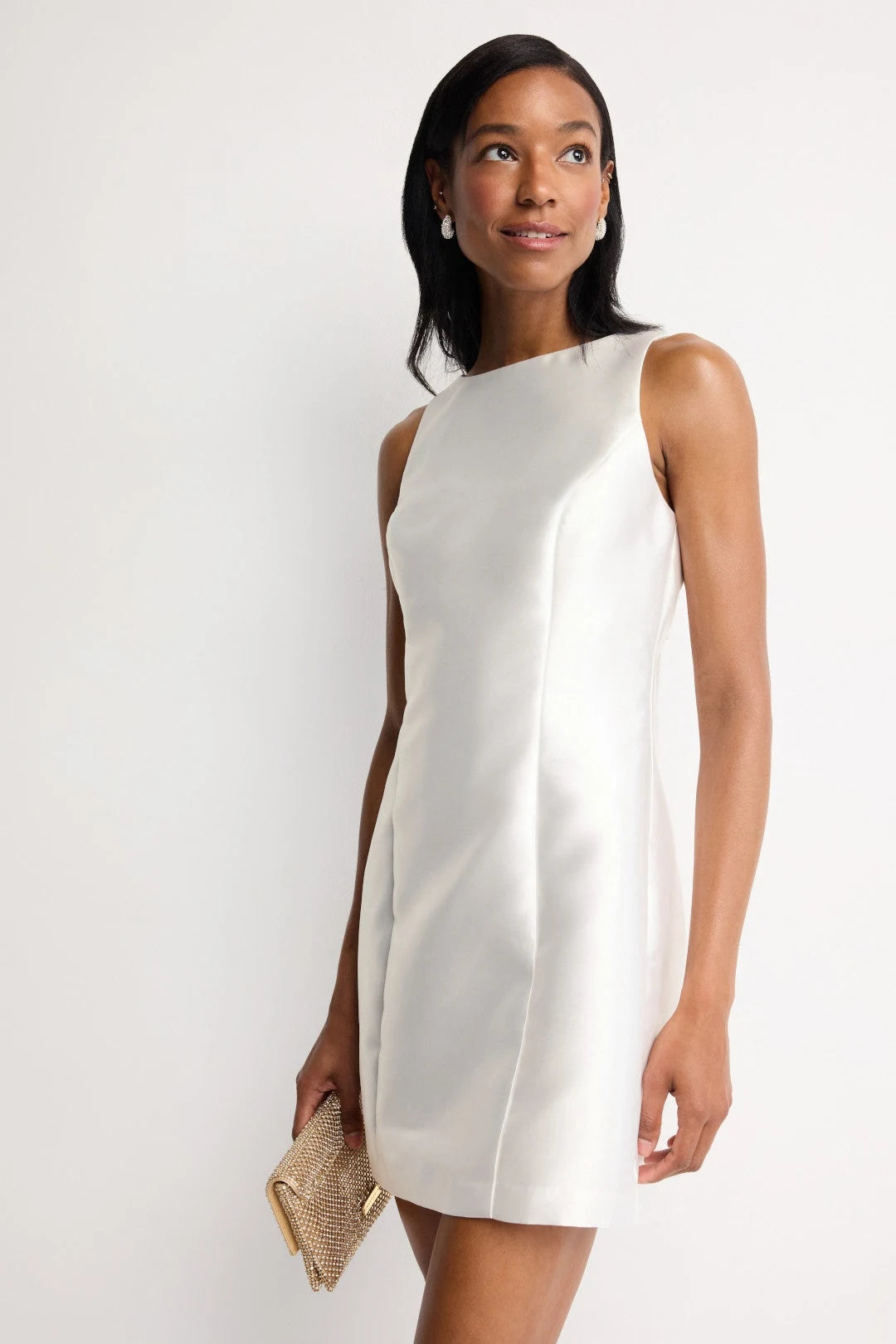 Elegant A-Line Boat Neck Sleeveless Bow Mini Homecoming Dress