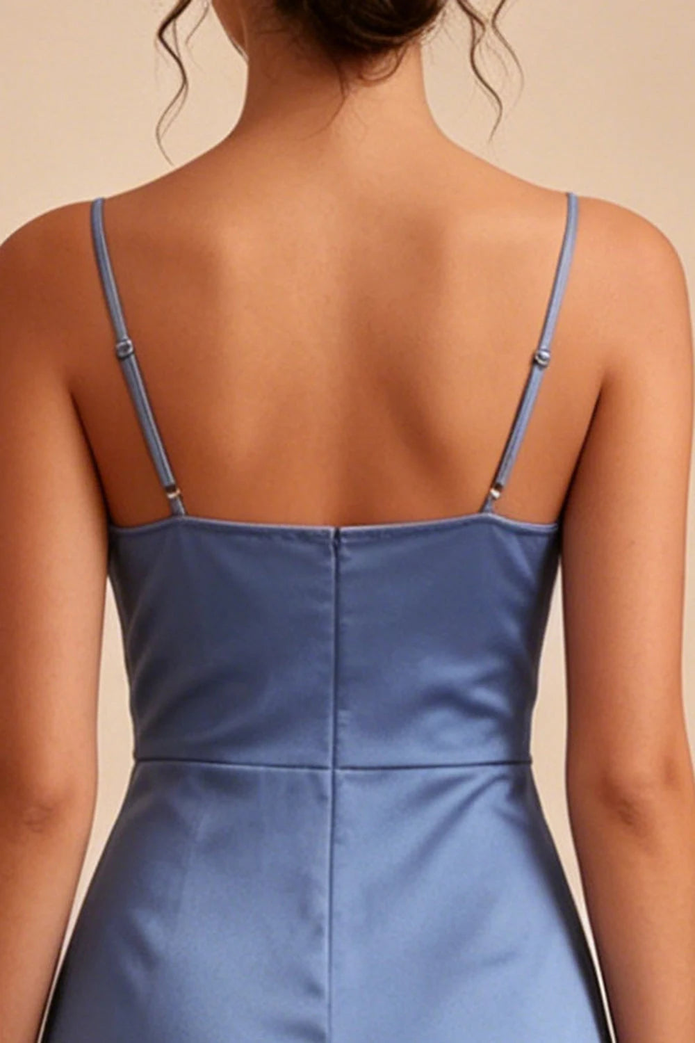 Elegant A-Line Cowl Neck Sleeveless Chic Dusty Blue Mini Homecoming Dress