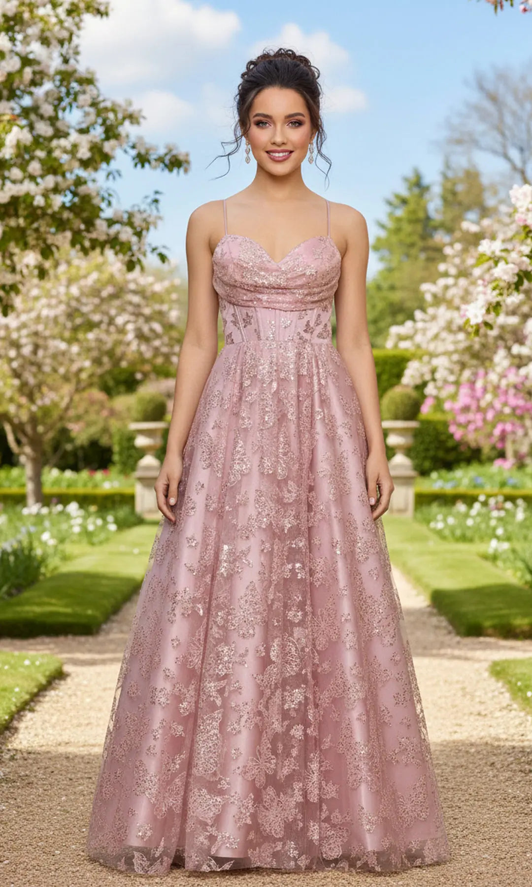 Elegant A-Line Cowl Sleeveless Corset Backless Pink Maxi Prom Dresses Gown