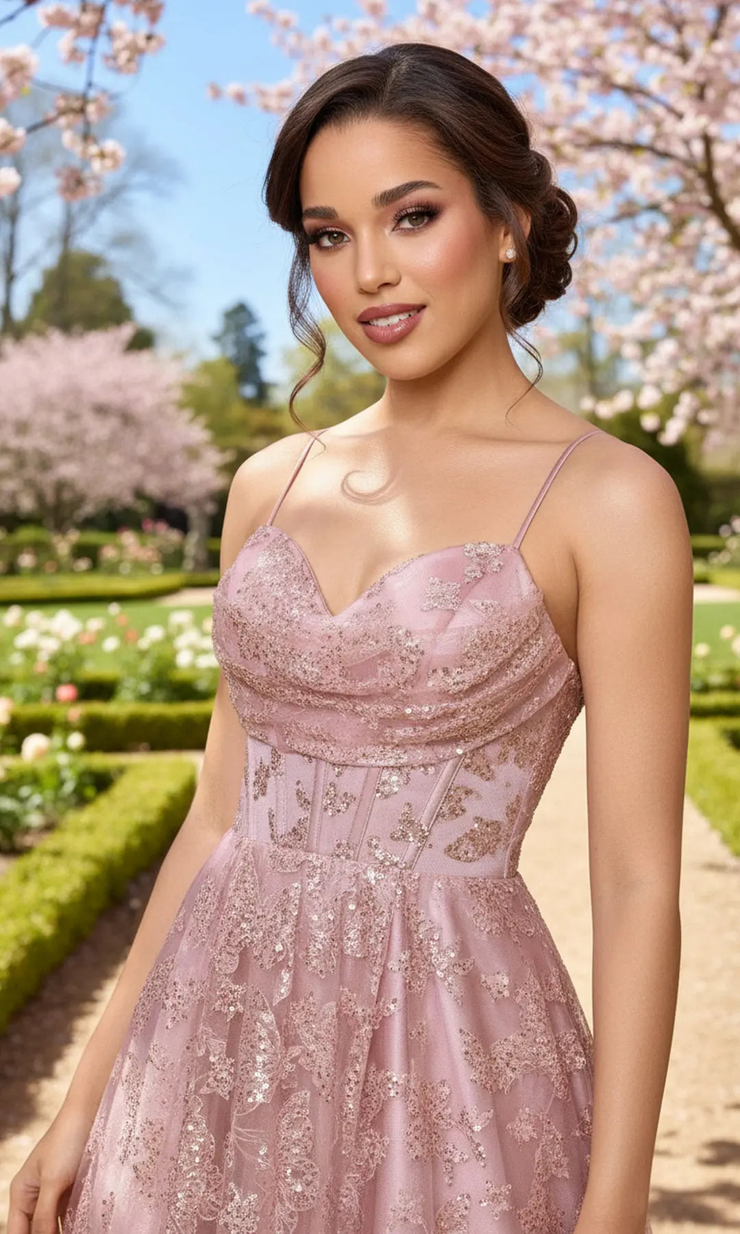 Elegant A-Line Cowl Sleeveless Corset Backless Pink Maxi Prom Dresses Gown