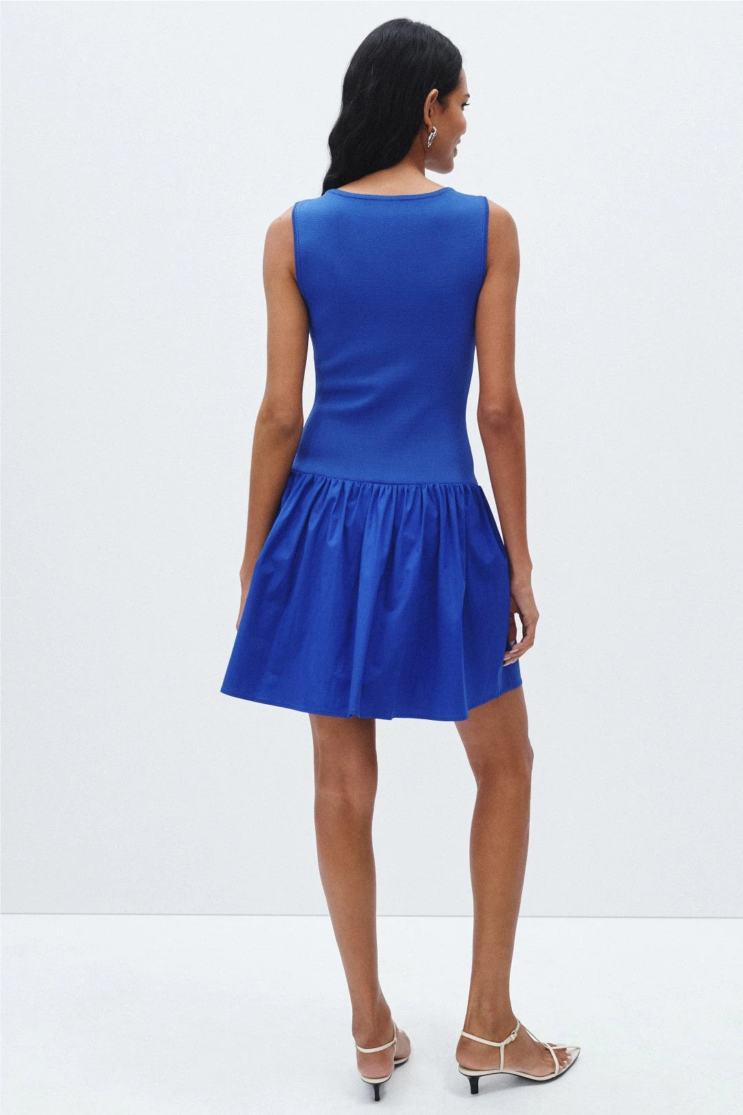 Elegant A-Line Drop-Waist Boat Neck Sleeveless Royal Blue Mini Homecoming Dress