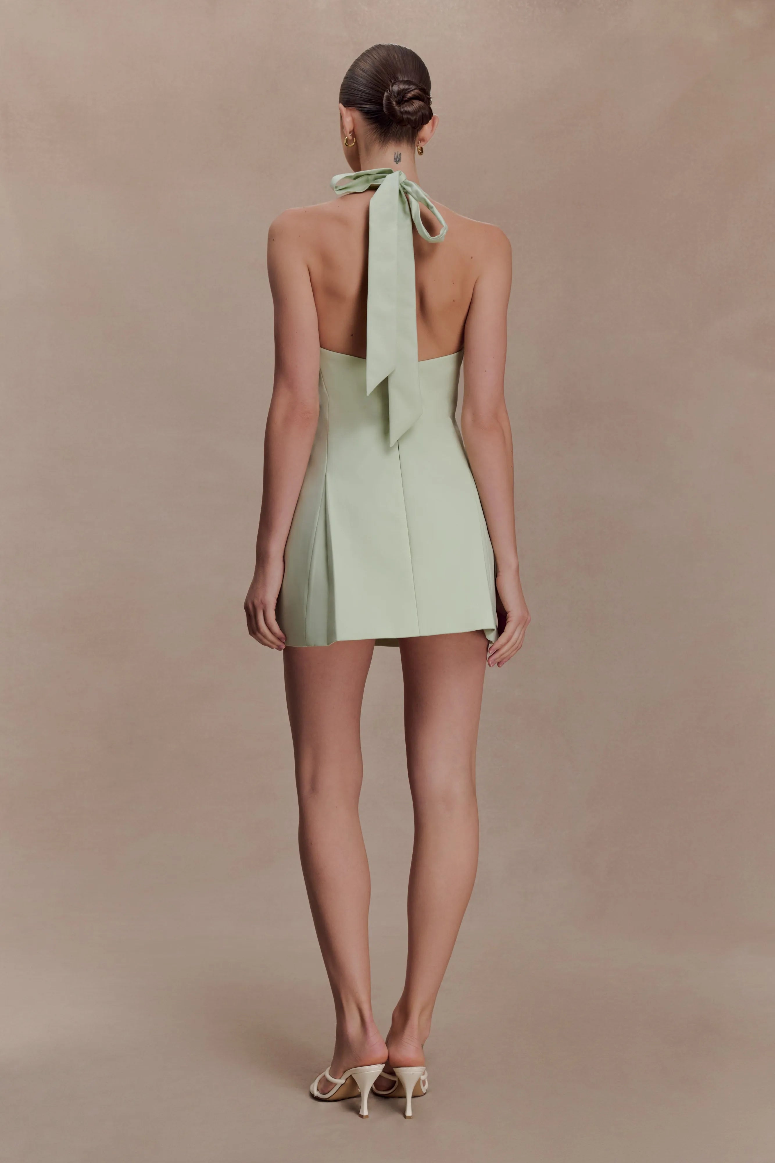 Elegant A-Line Halter Sleeveless Backless Mint Mini Homecoming Dress Women
