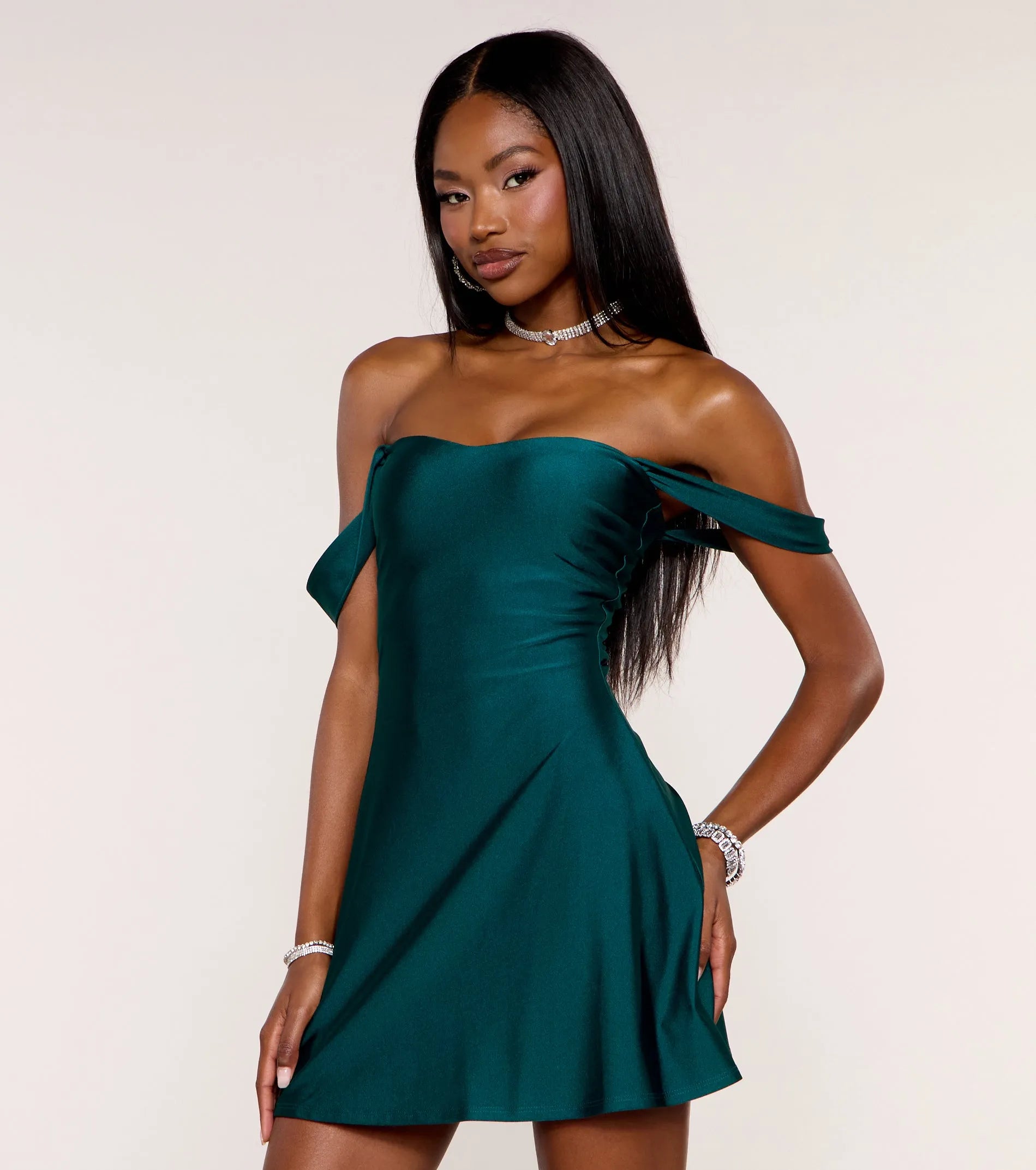 Elegant A-Line Off-Shoulder Flattering Chic Black Mini Homecoming Dress For Women