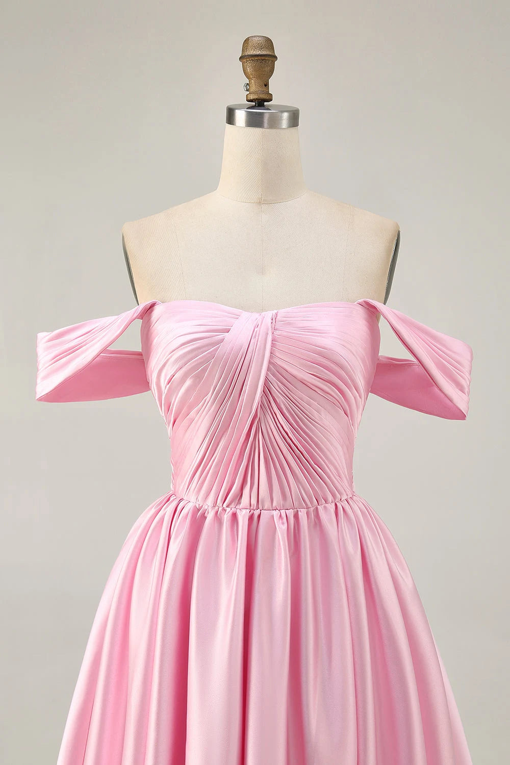 Elegant A-Line Off-Shoulder Ruched Pink Short Homecoming Dresses for Women