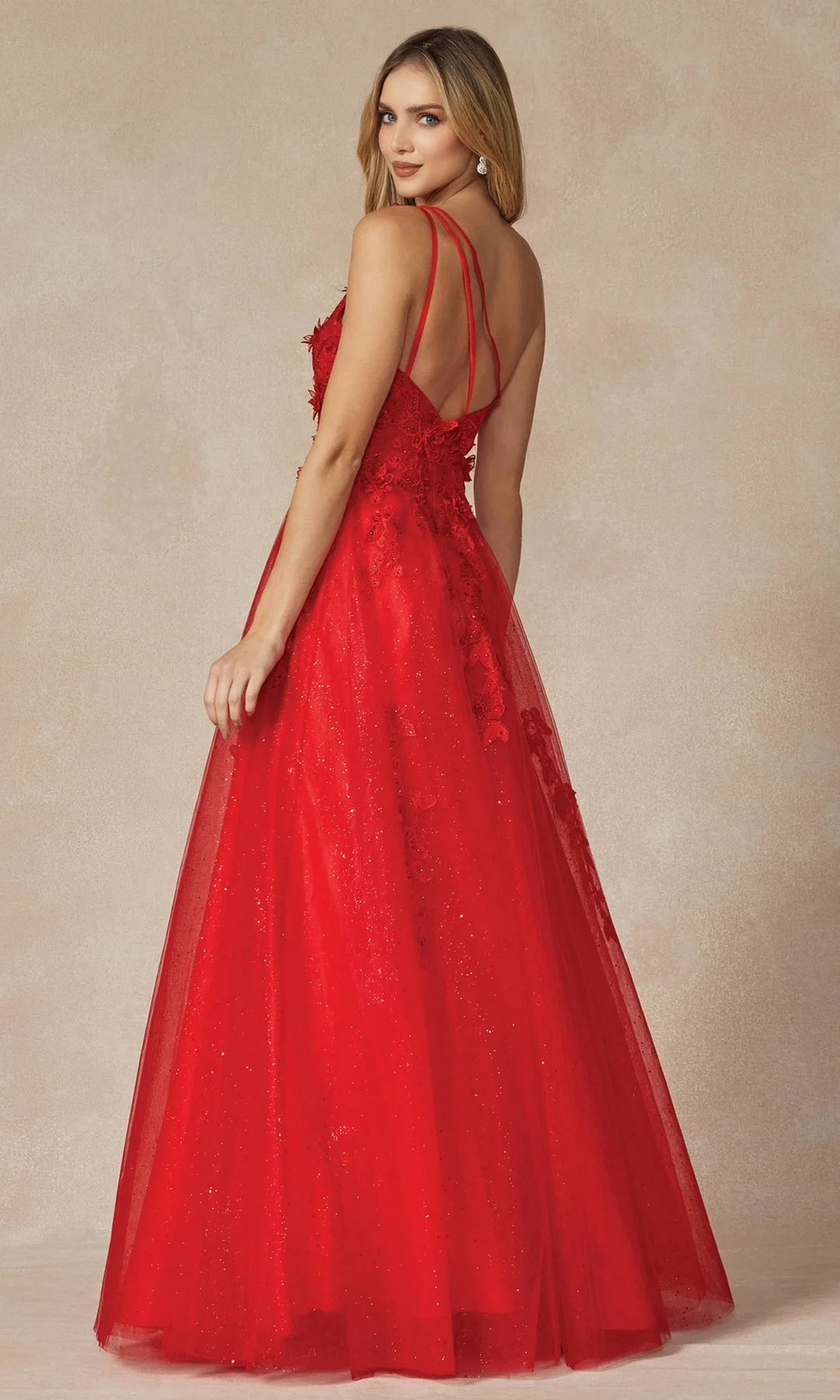 Elegant A-Line One-Shoulder Sleeveless Applique Sparkle Red Long Prom Dresses Women