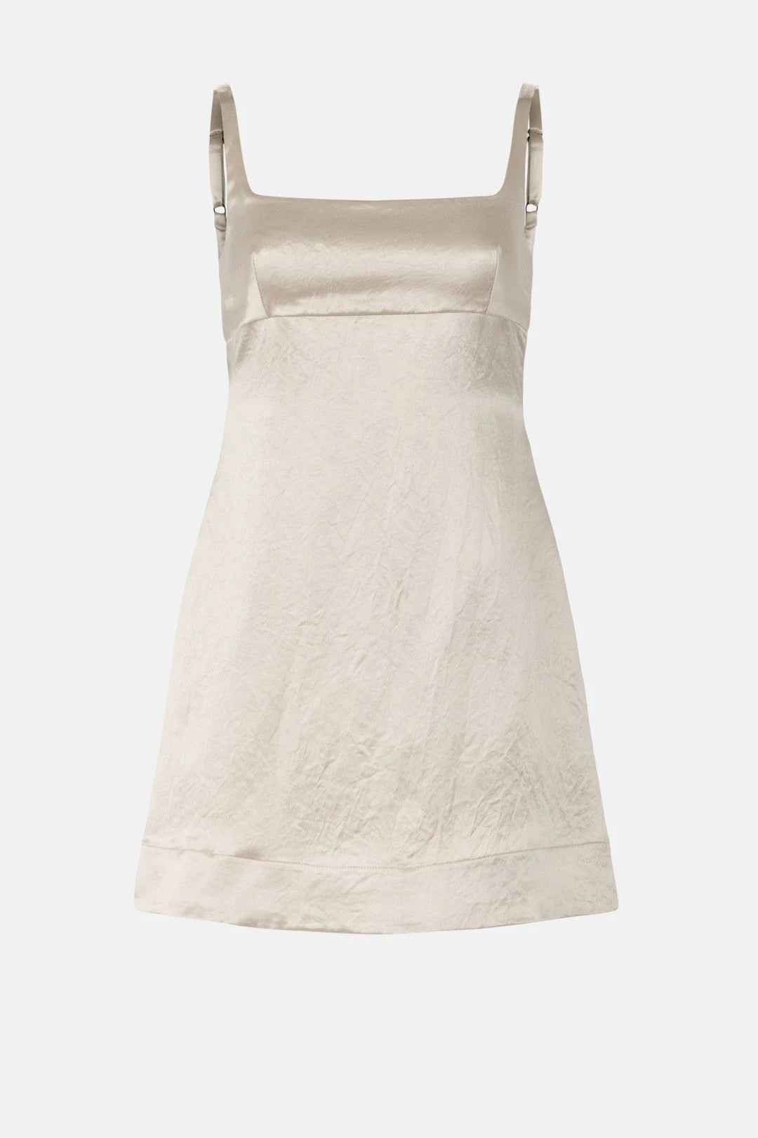 Elegant A-Line Square Neck Sleeveless Open Back Light Beige Mini Homecoming Dress