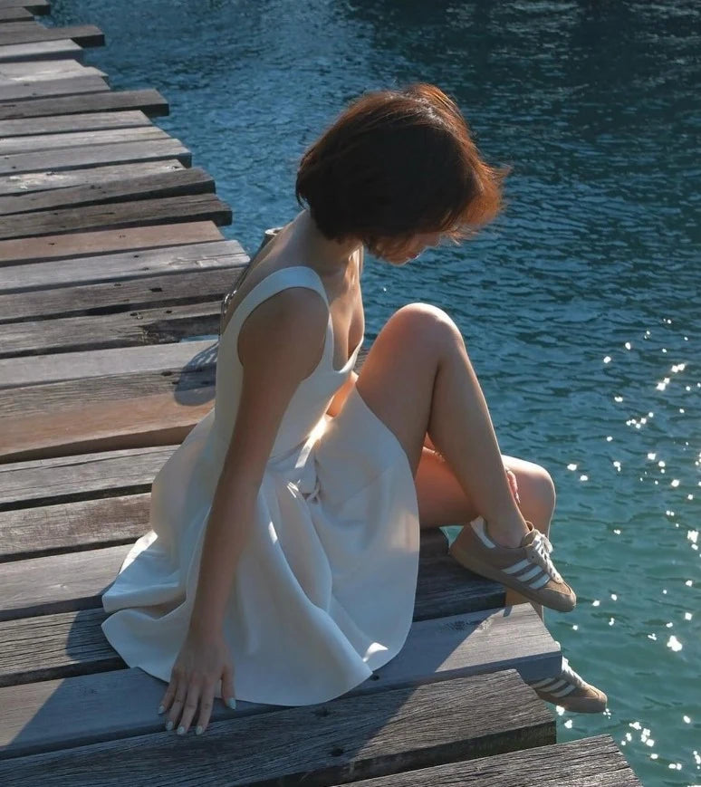 Elegant A-Line Square Neck Sleeveless Puffy Cream Short Homecoming Dress