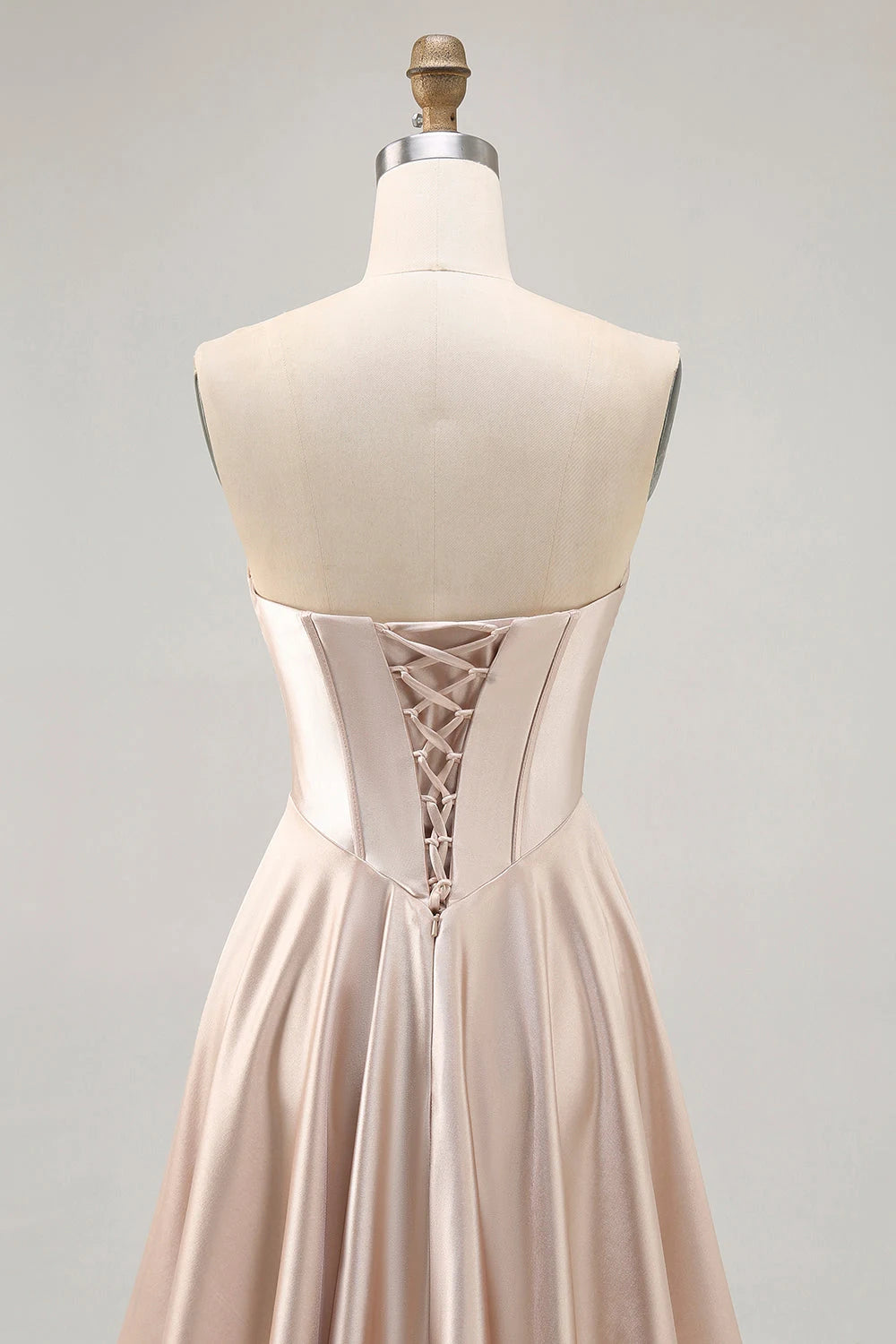 Elegant A-Line Strapless Chic Mini Champagne Homecoming Dresses For Women
