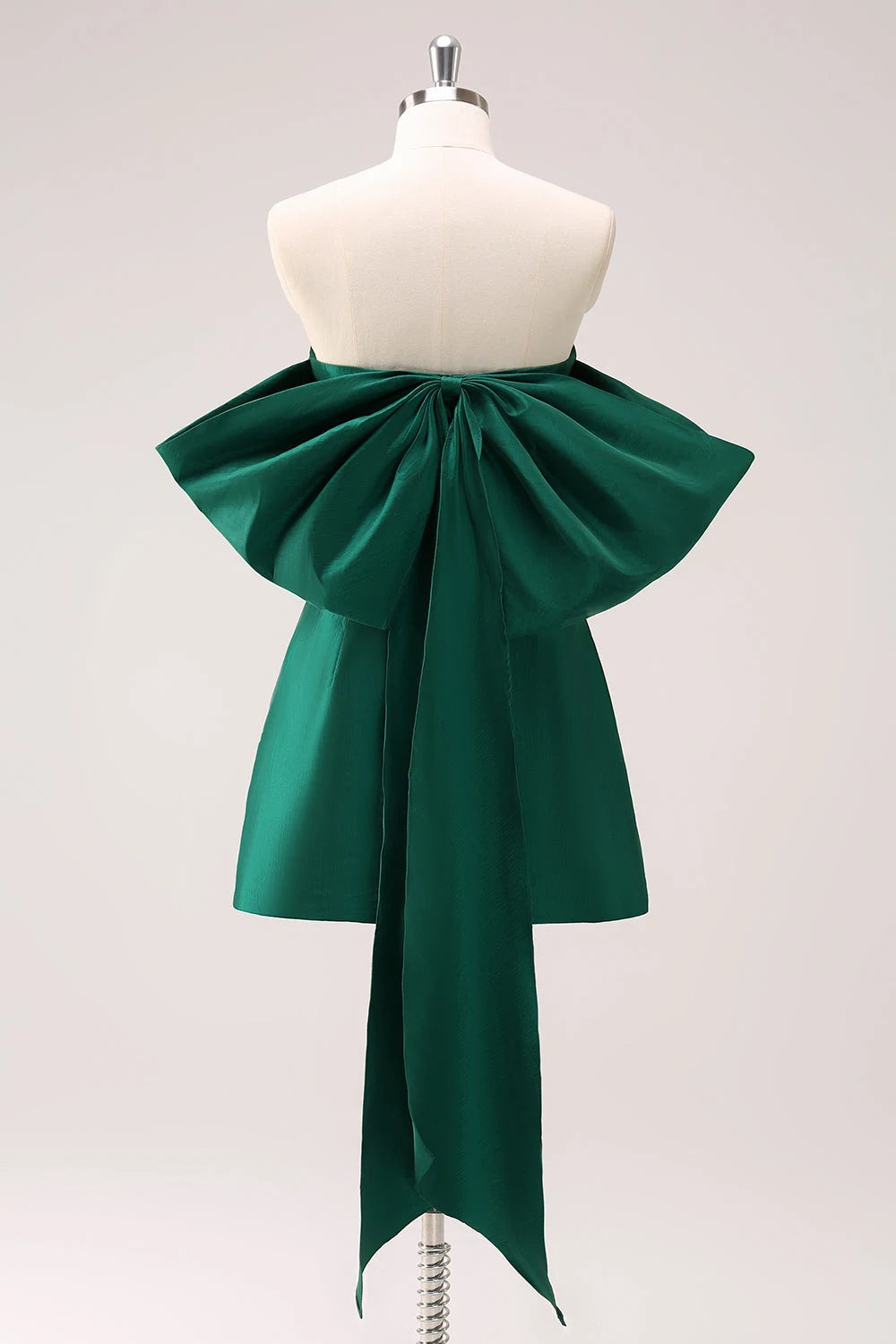 Elegant A-Line Strapless Off-Shoulder Bow Emerald Mini Homecoming Dress For Women Party