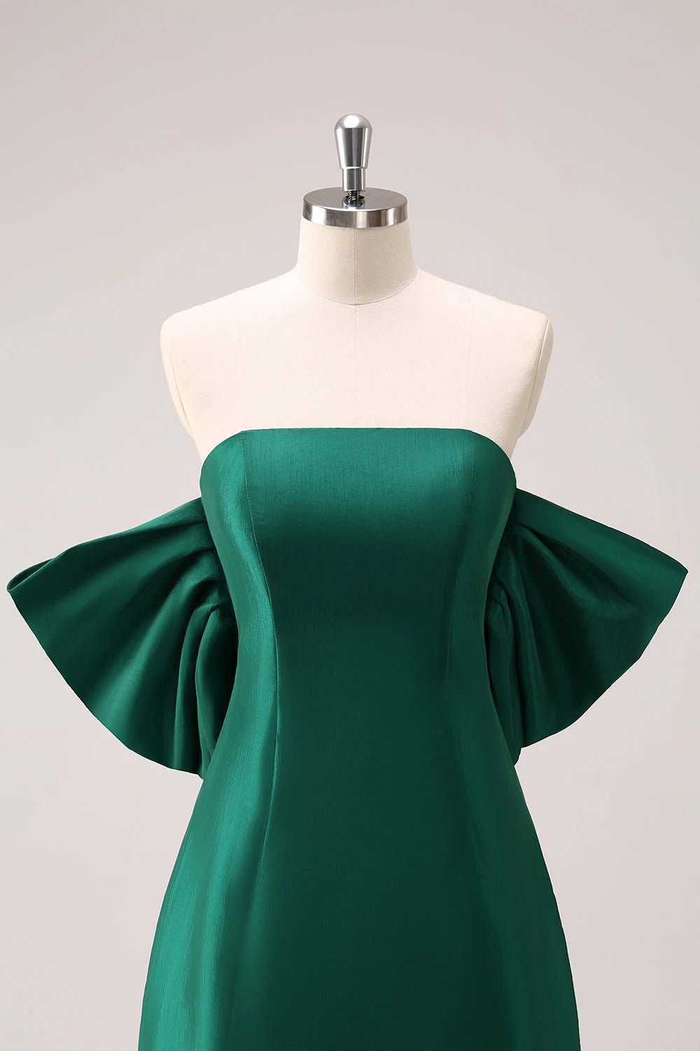 Elegant A-Line Strapless Off-Shoulder Bow Emerald Mini Homecoming Dress For Women Party