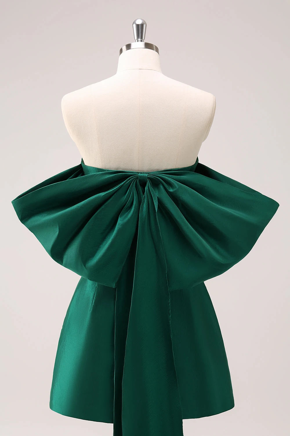 Elegant A-Line Strapless Off-Shoulder Bow Emerald Mini Homecoming Dress For Women Party