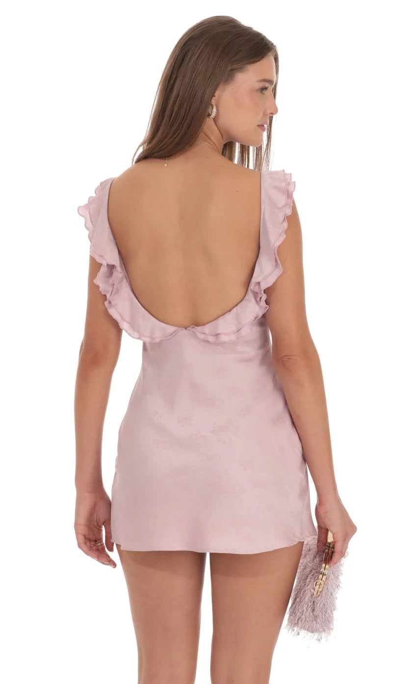 Elegant A-Line Sweetheart Ruffled Dusty Pink Mini Homecoming Dress Women