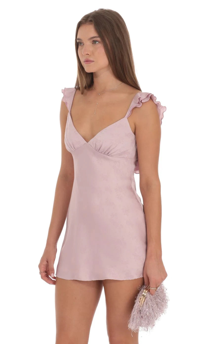 Elegant A-Line Sweetheart Ruffled Dusty Pink Mini Homecoming Dress Women