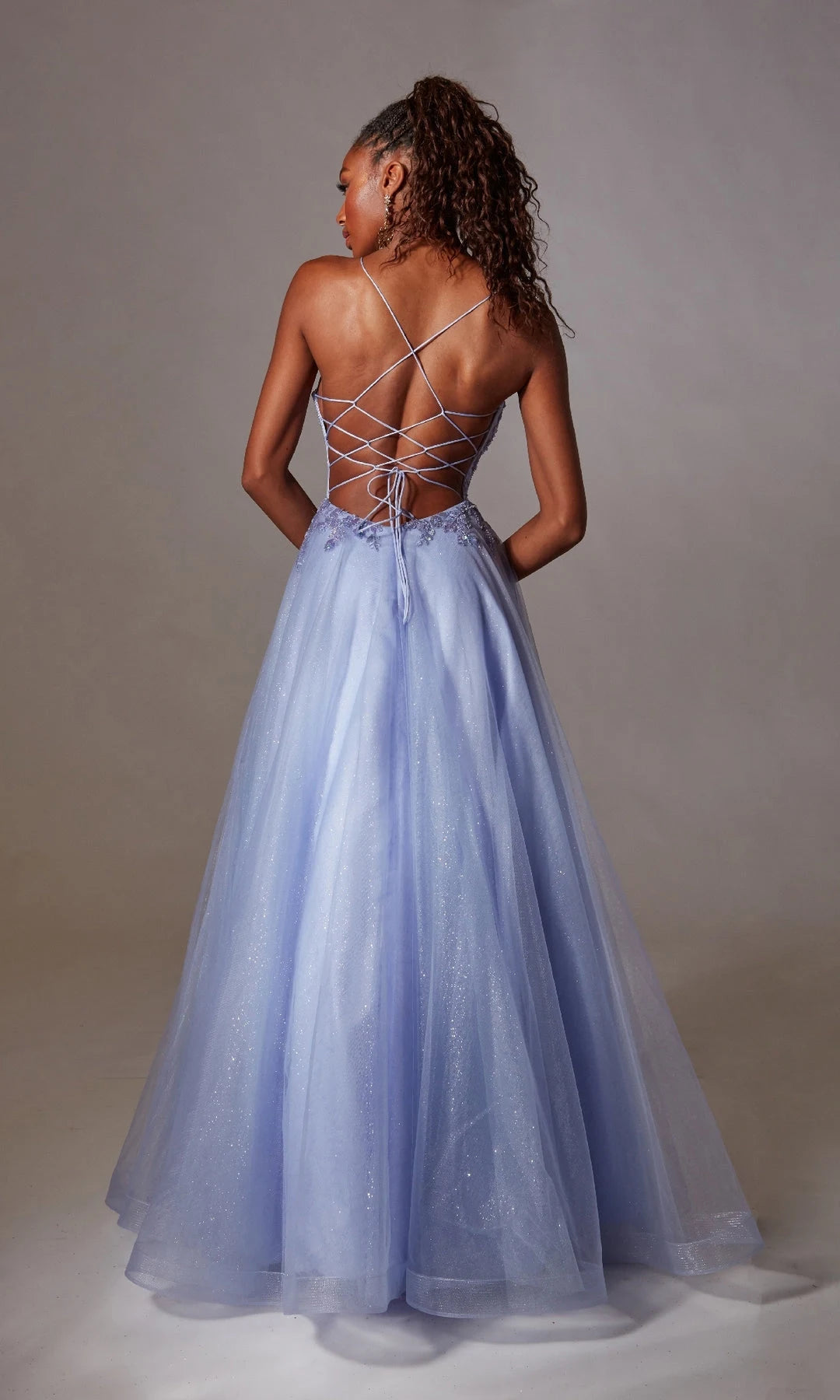 Elegant A-Line Sweetheart Sleeveless Beaded Backless Lavender Long Prom Dresses Gown