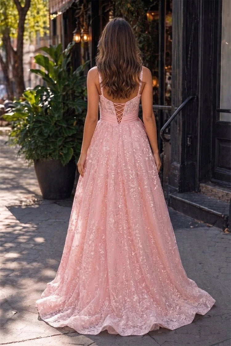 Elegant A-Line Sweetheart Sleeveless Bow Blush Pink Floor-Length Prom Dress Gown