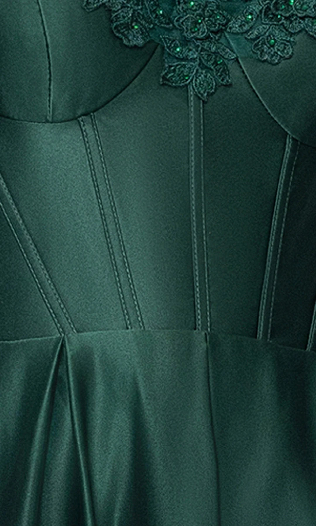 Elegant A-Line Sweetheart Sleeveless Corset Applique Emerald Maxi Prom Dresses Gown