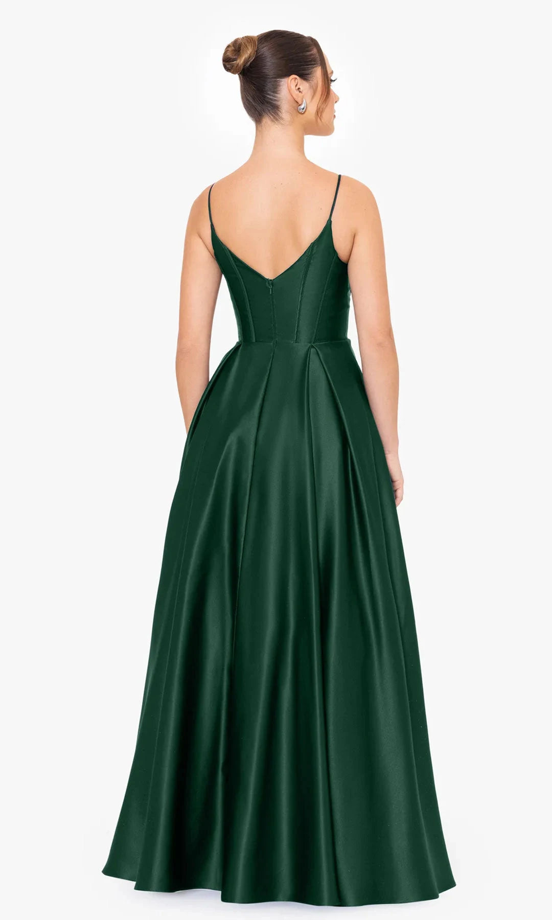 Elegant A-Line Sweetheart Sleeveless Corset Pleated Dark Green Prom Dresses Gown