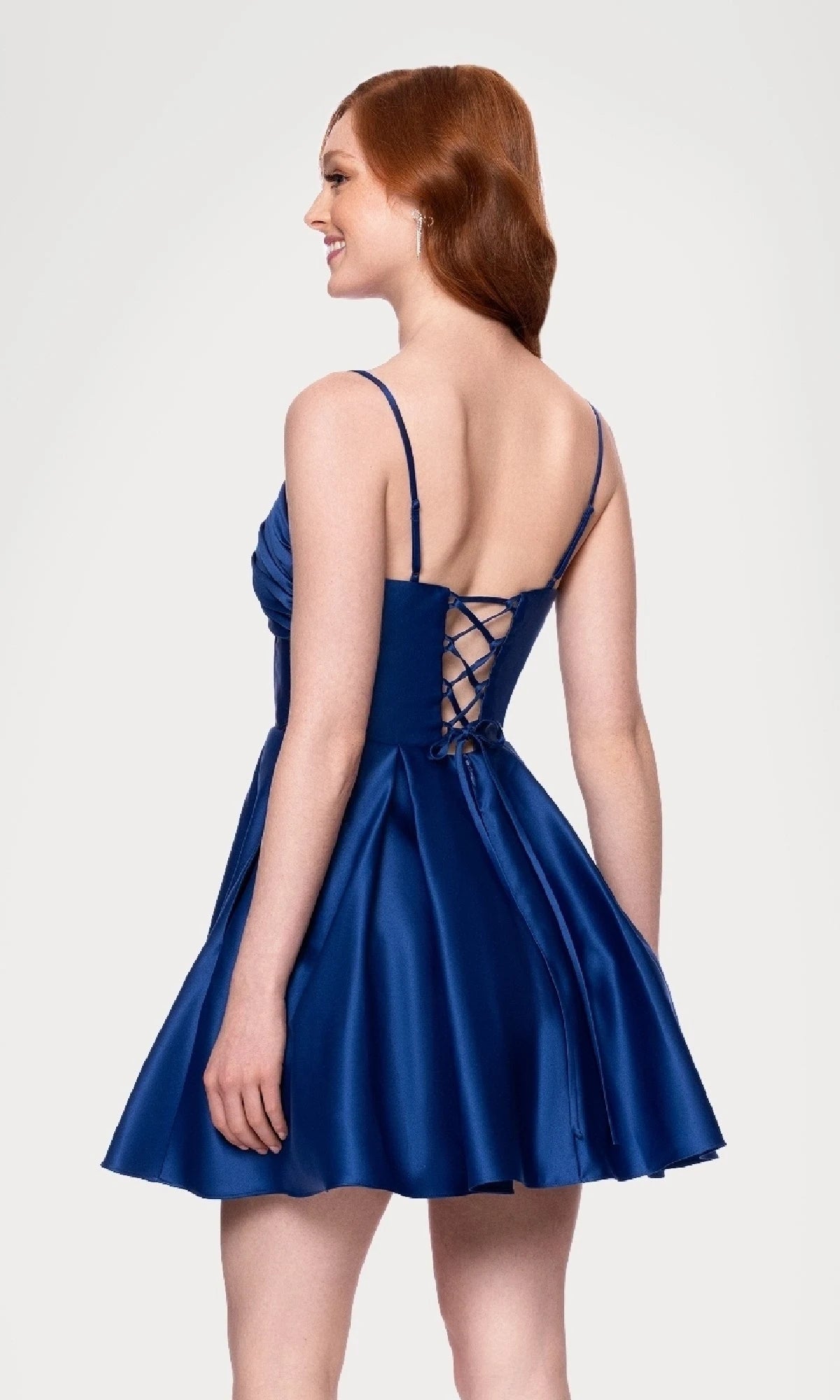 Elegant A-Line Sweetheart Sleeveless Ruched Corset Chocolate Short Homecoming Dresses Women Party