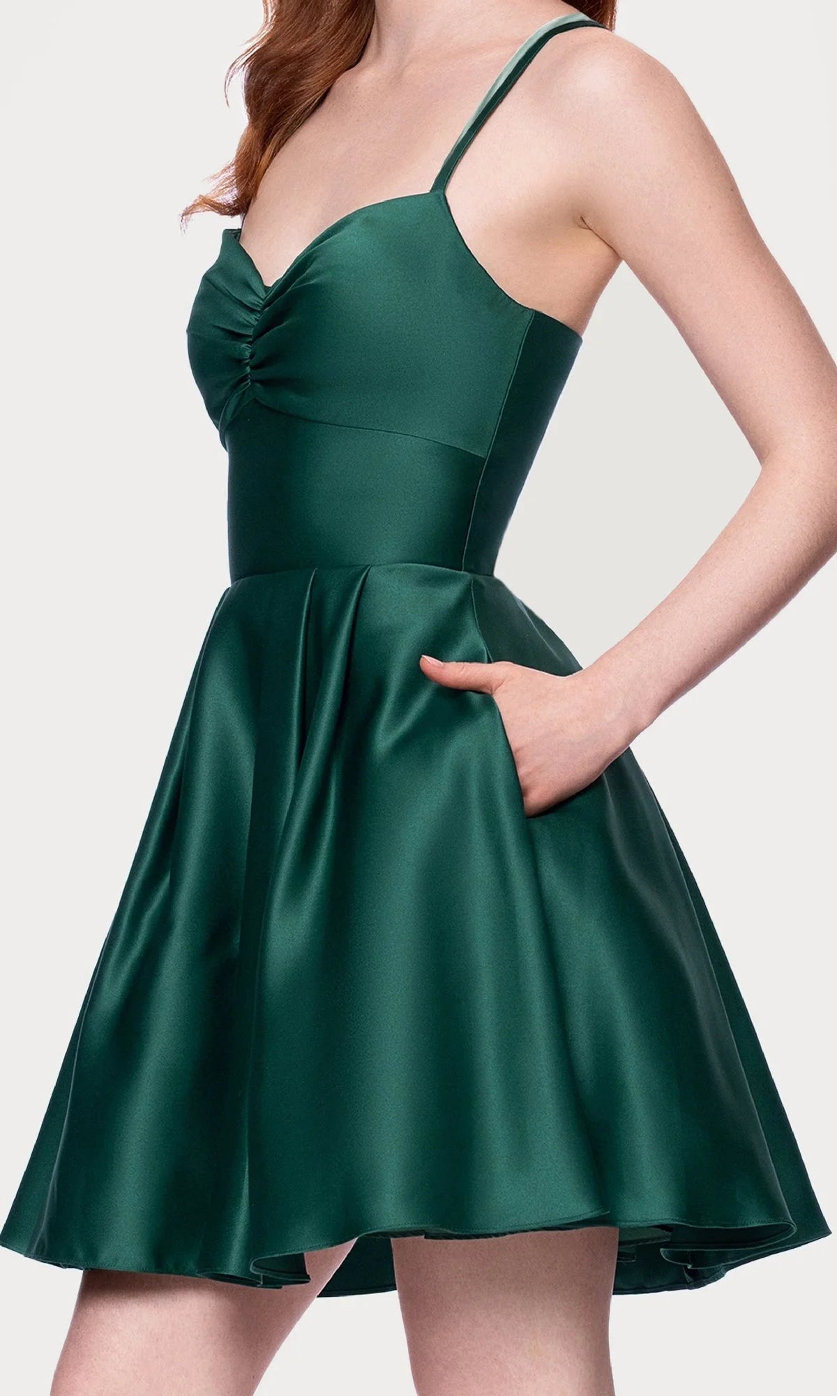 Elegant A-Line Sweetheart Sleeveless Ruched Lace-Up Emerald Short Homecoming Dress Women's