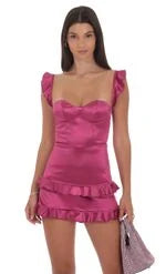 Elegant A-Line Sweetheart Sleeveless Ruffled Corset Pink Mini Homecoming Dress Women's Attire