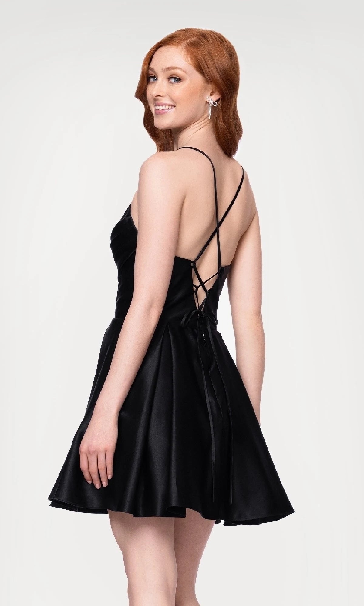 Elegant A-Line Sweetheart Strapless Corset Bodice Black Short Homecoming Dress