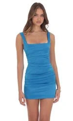 Elegant Bodycon Square Neck Sleeveless Ruched Mini Pink Homecoming Dress Women's