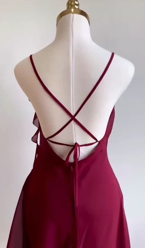 Elegant Draped Cowl Neck Sleeveless Criss-Cross Back Short A-Line Homecoming Dresses
