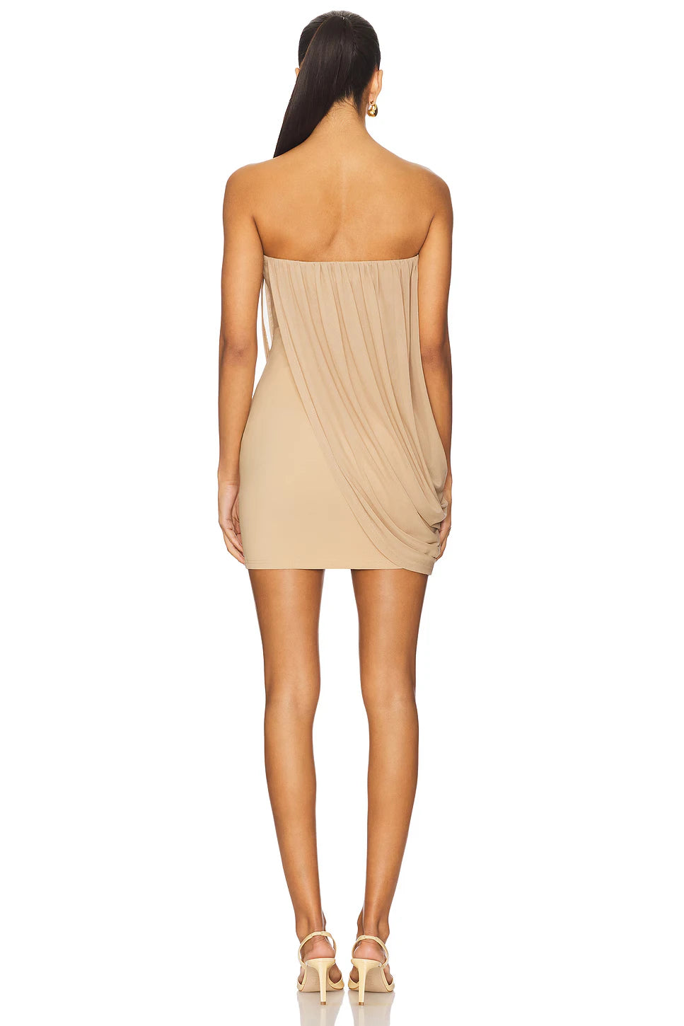 Elegant Draped Sheath Strapless Sleeveless Straight-Back Mini Homecoming Party Dress