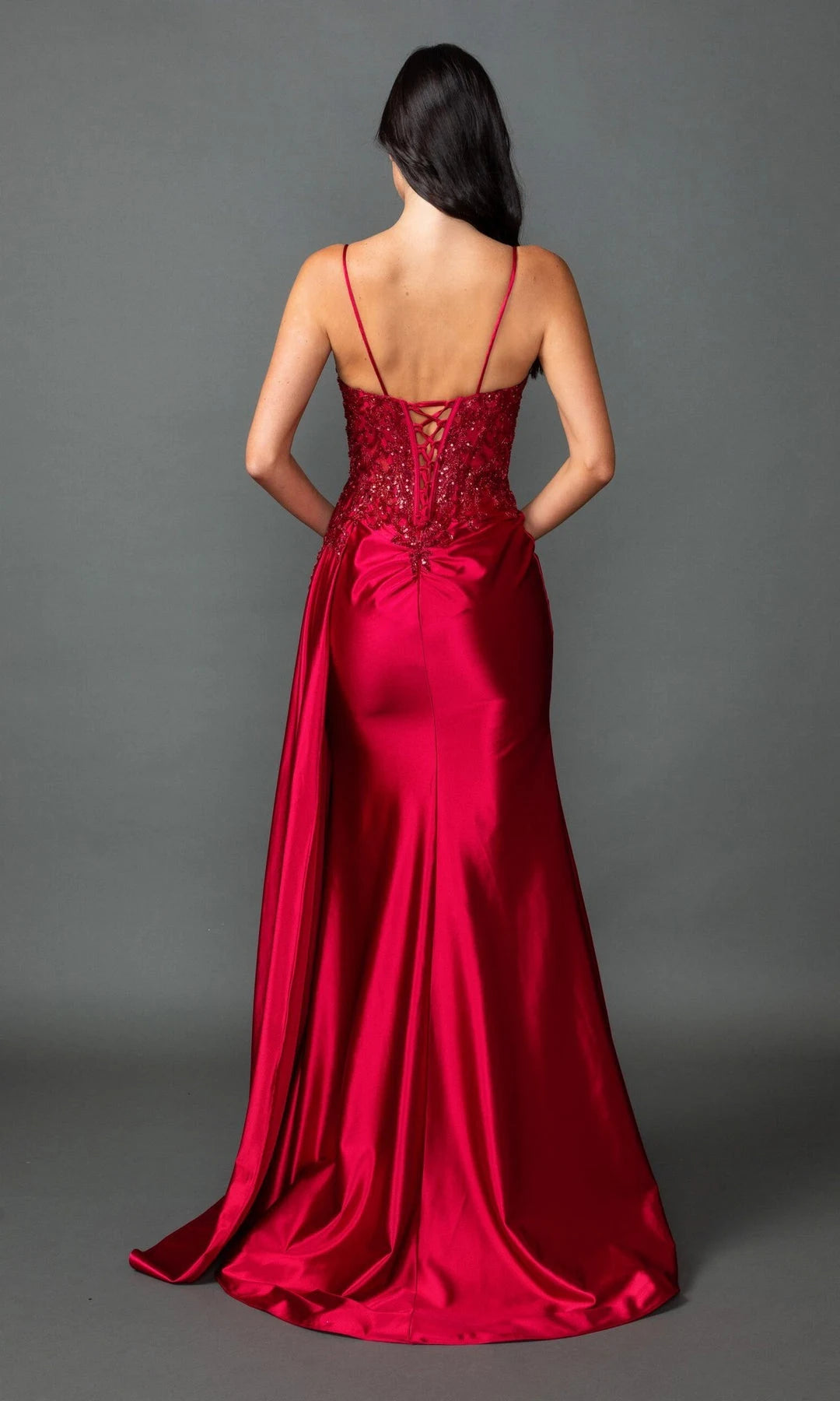 Elegant Fitted Sweetheart Sleeveless Beaded Slit Red Long Prom Dresses Gown