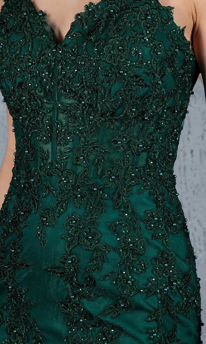 Elegant Mermaid Sweetheart Sleeveless Beaded Corset Emerald Long Prom Dresses Gown