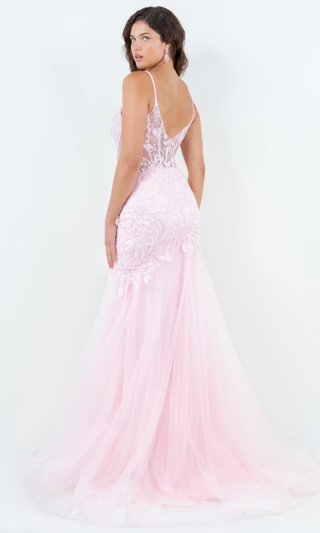 Elegant Mermaid Sweetheart Sleeveless Corset Applique Pink Long Prom Dresses Women