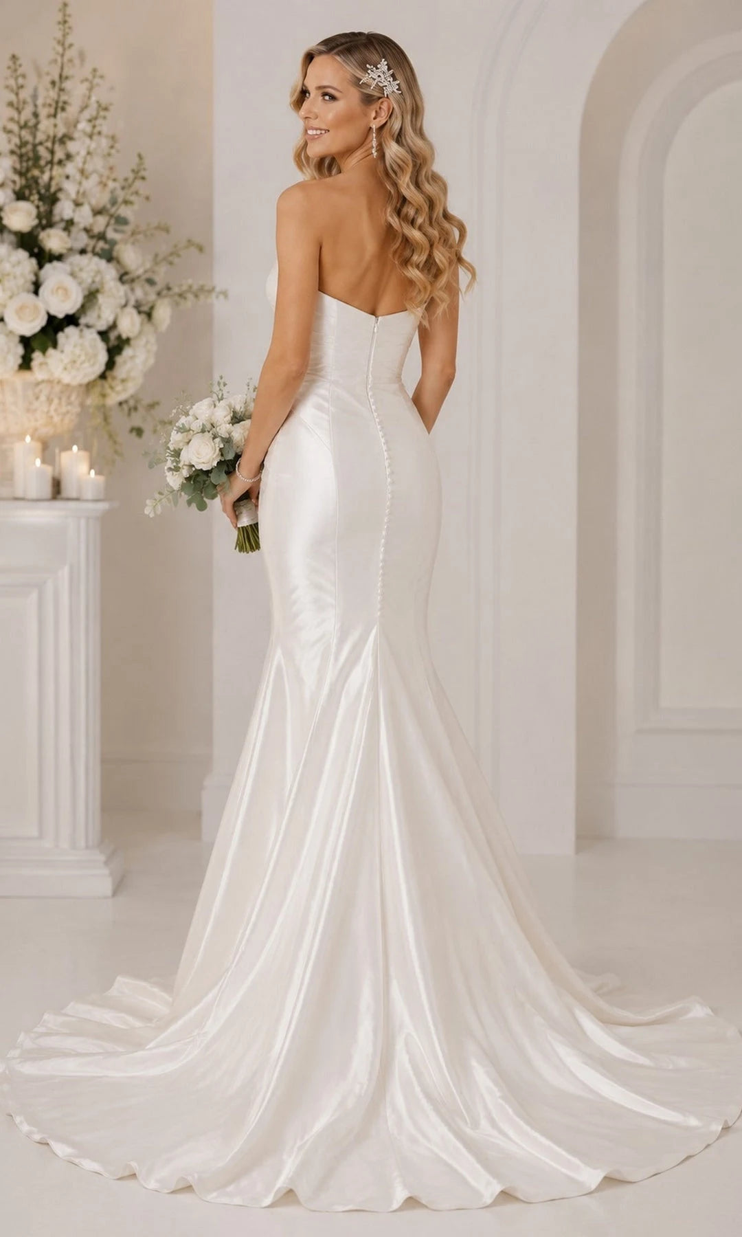 Elegant Mermaid Sweetheart Sleeveless Ruched Draped Ivory Long Prom Dresses Gown