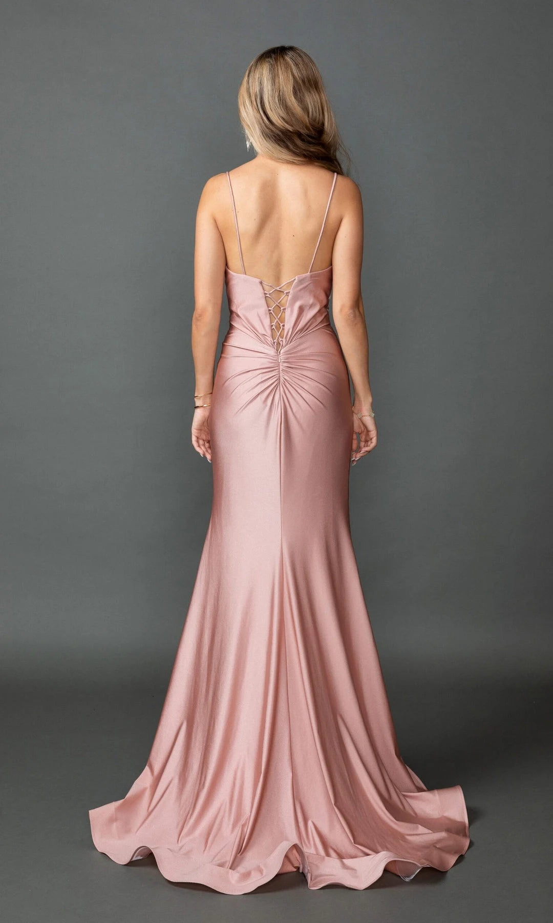 Elegant Sheath Plunging Sleeveless Beaded Pink Maxi Prom Dresses Womens Gown