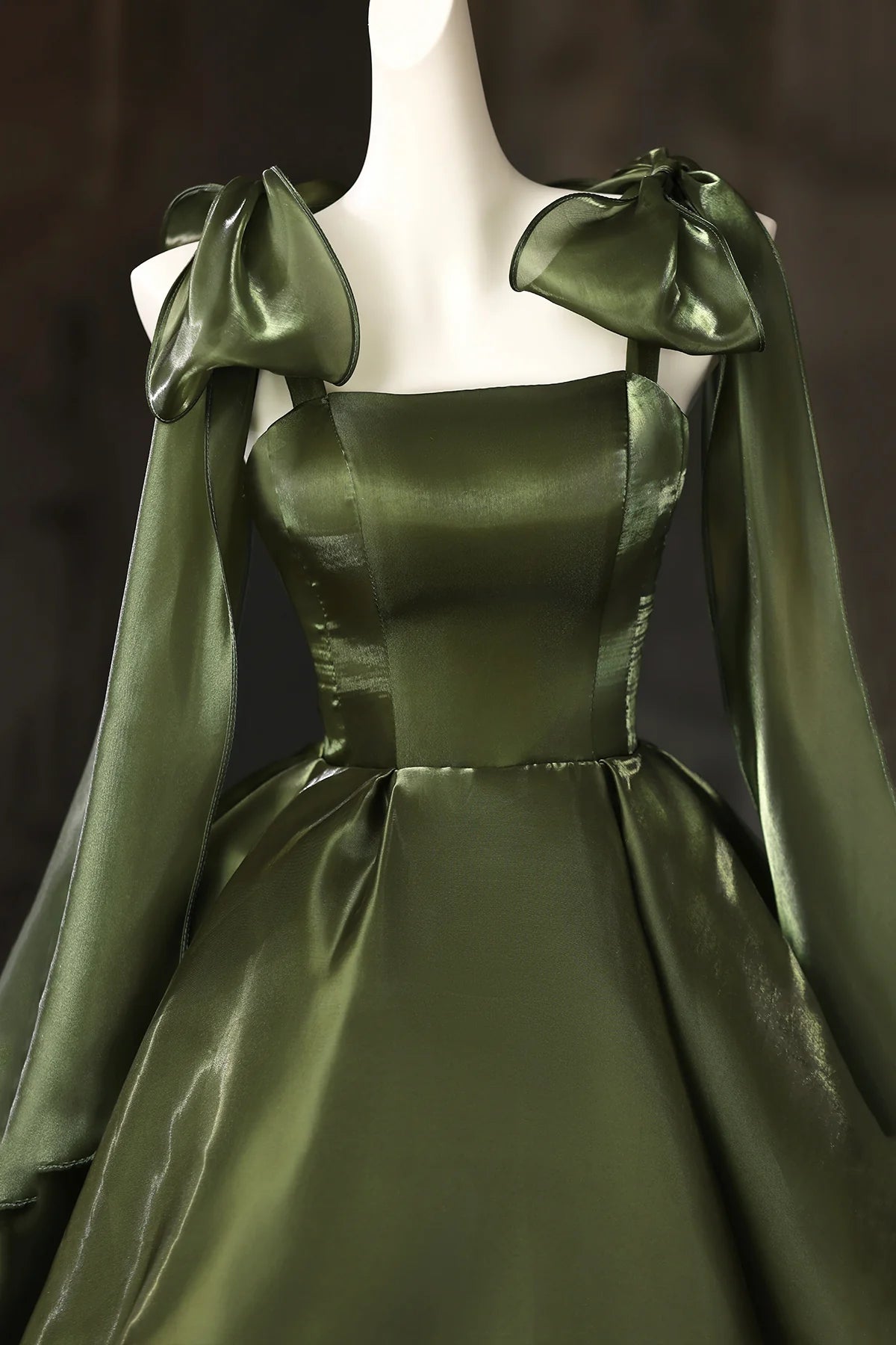 Elegant Shimmering A-Line Square Neck Off-Shoulder Bow Sleeve Lace-Up Back Short Homecoming Dress