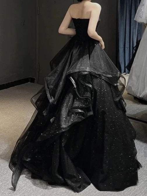 Glamorous Ball-Gown Sweetheart Sleeveless Lace-Up-Back Floor-Length Evening Dress