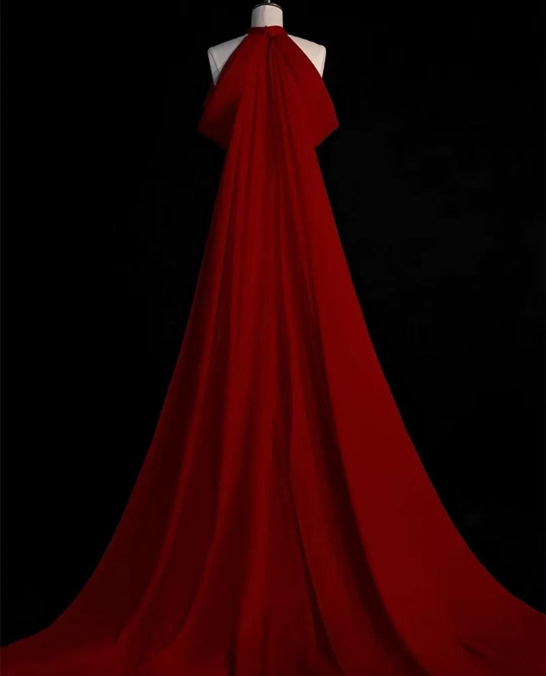 Glamorous Mermaid Halter Sleeveless Cape-Detail Floor-Length Evening Dress