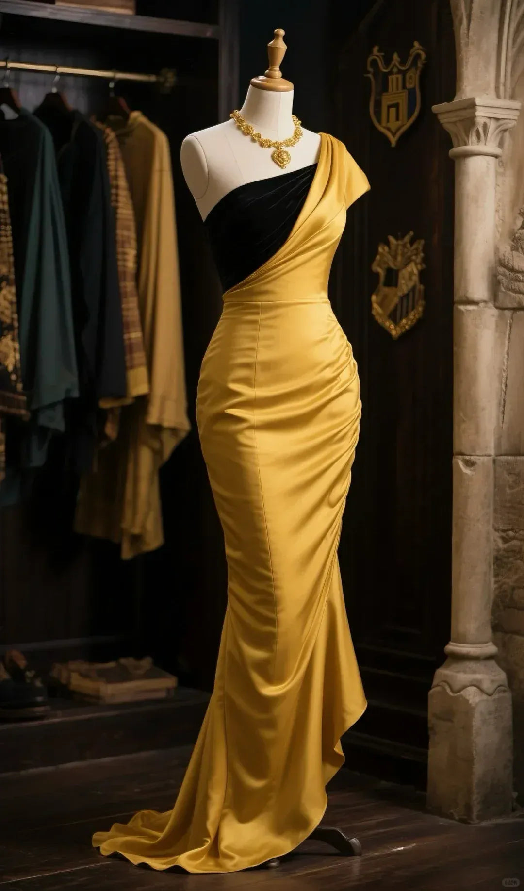 Glamorous Mermaid One-Shoulder Sleeveless Open Back Ruched Velvet Satin Evening Dress