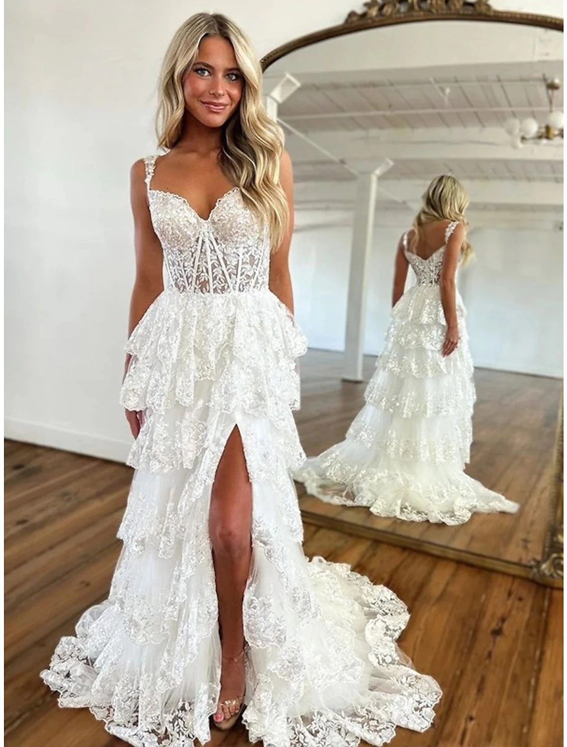 Mermaid trumpet quinceanera dress with off-shoulder design and shimmering sequins.