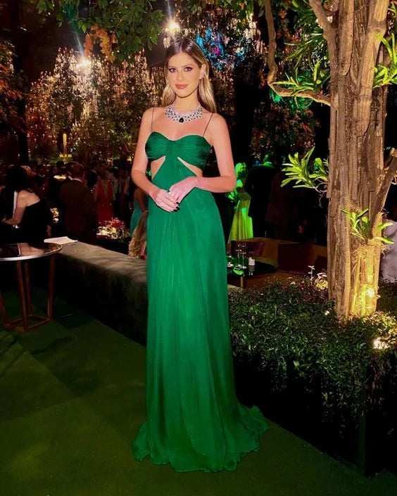 Glamorous Sheath Sweetheart Spaghetti-Strap Open-Back Floor-Length Evening Dress