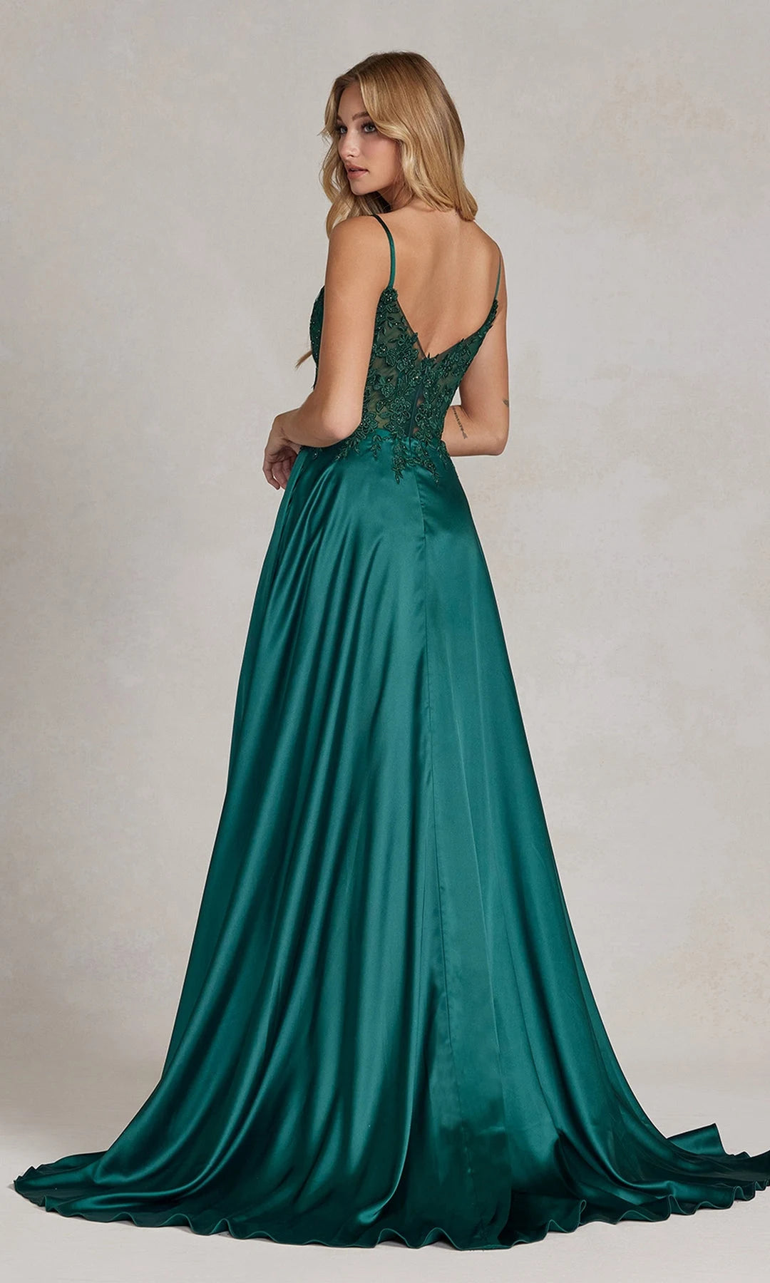 Glamorous A-Line Sweetheart Sleeveless High Slit Emerald Green Floor-Length Prom Dress
