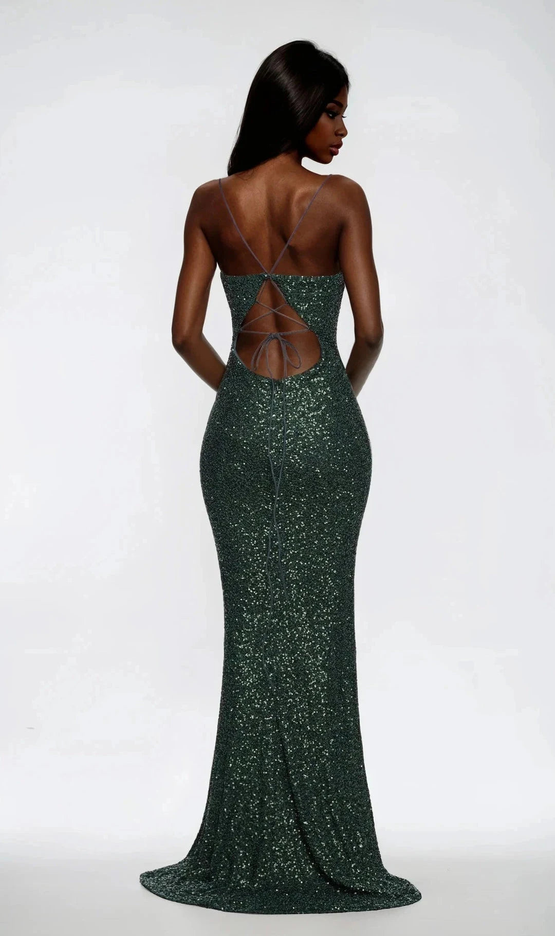 Glamorous Mermaid Sweetheart Sleeveless Cutout Backless Green Long Prom Dresses Women Gown