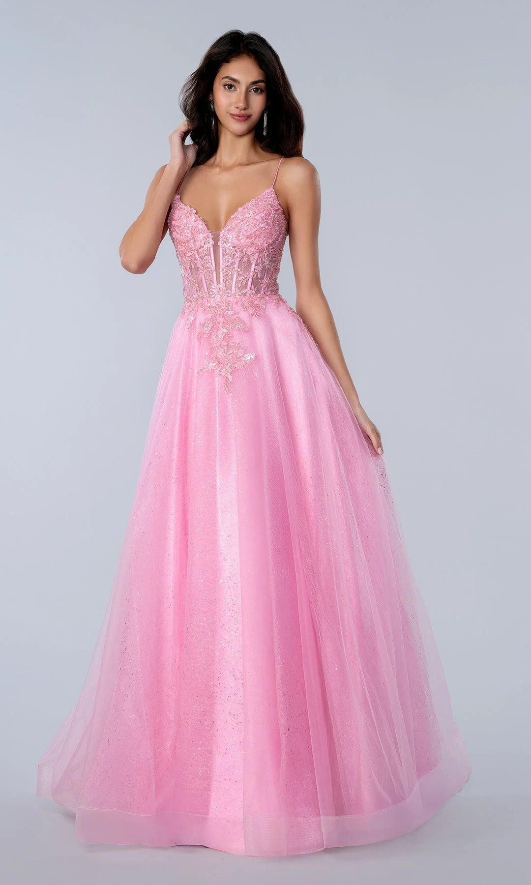 Gorgeous A-Line Sweetheart Sleeveless Corset Beaded Pink Long Prom Dresses Women