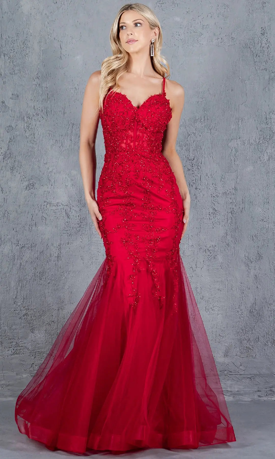 Gorgeous Mermaid Sweetheart Sleeveless Beaded Corset Red Long Prom Dresses Women